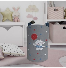 Resim Mekta Home Bebek Ve Çocuk Odası Filli Kırmızı Balon Desenli Oyuncak Sepeti Renkli Çok Renkli 