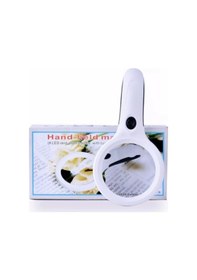 Resim 8 Led Ve Mor Uv Işıklı Profesyonel El Büyüteci 90mm Çift Mercekli Detay İnceleme Merceği 