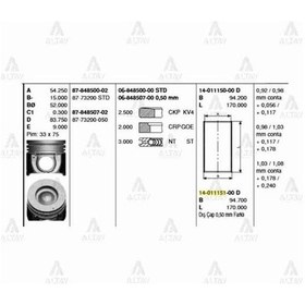 Resim GOETZE ISS 87-73200-STD Piston Segman Std.Starex CRDI Sorento 140 91.00Mm 