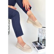 Resim Narli Bej Cilt Oxford Ayakkabı 