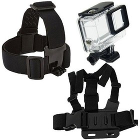 Resim Gopro Hero 7 White Housing 6 Parça Göğüs Kemeri Kafa Bandı Seti 
