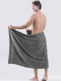 Resim Cotton Ladin Banyo Havlusu 90x150 Koyu Gri 