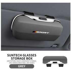 Resim Topnotch Gray Alman Üç Renkli Araç Güneşlikli Gözlük Saklama Kutusu Toz Geçirmez Tam Kapaklı Bmw Audı Mercedes-benz Volkswagen Ford İçin 