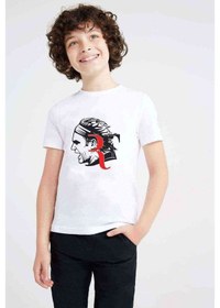 Resim Tshirthane Roger Federer Baskılı Unisex Çocuk Beyaz T-Shirt 