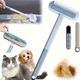 Resim Köpekler ve kediler için tekrar kullanılabilir Tüy Temizleme Fırçası - Çift Yönlü Yapışkan Tüy Temizleme Aracı, Koltuk, Halılar için Çok Fonksiyonlu Tüy ve Toz Rulosu - Kolay Temizlenebilir Ev Temizlik Yardımcısı, Plastik Malzemeden 