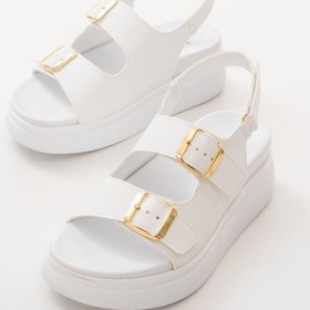 Resim BscitirStore Beyaz Dolgu Topuk Kadın Sandalet 