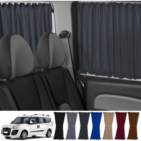 Resim Oto Pandami Fiat Doblo Iı Uzun Şase 2010-2023 Uyumlu Füme Raylı Oto Perde Takımı 