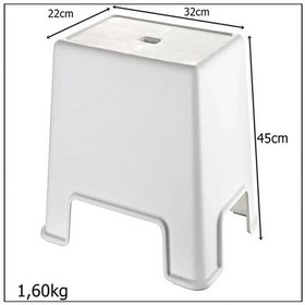 Resim Büyük Boy Banyo Taburesi Royaleks-129 Beyaz 