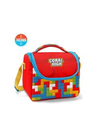 Resim Coral High Kids Renkli Blok Desenli Thermo Beslenme Çantası 11791 Kırmızı 