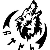 Resim Genel Markalar Göktürkçe Kurt Sticker Oto Motor Laptop Duvar Folyo Sticker 70x84 Cm 