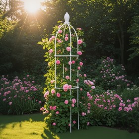 Resim Avrupa Tasarımı Bitki Izgarası Çiçek Standı, İç ve Dış Mekan Bahçeleri İçin Mükemmel, Gül, Clematis ve Tırmanıcı Bitkiler İçin Uygun, Bitki Izgarası Tırmanıcı Bitki Destek ve 10 Adet Bitki Destek Klipsi 