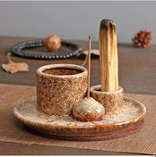 Resim Hangfox Seramik Küllü Toplayıcı Ateş Tepsisi - Çok Amaçlı Yakma Aparatı, Yoga Ve Meditasyon Odaları İçin, Fantezi Ve Safran Tozları İçin Uygun, Isı Dayanıklı Tasarım 