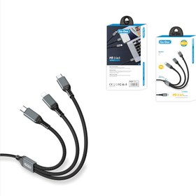 Resim Go-Des GD-UC617 3in1 Type-C to Lightning - Type-C - Type-C Ultra Hızlı PD Şarj Kablosu 100W 1.2M - Siyah 