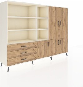 Resim Hyperion Dolap 11 Raflı 3 Çekmeceli 5 Kapaklı 220x44x163 Aytaşı-ç Aytaşı-çam 