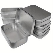 Resim 3/6/12 Adet Kapaklı Metal Menteşeli Teneke Kutu Seti - Mini Taşınabilir Küçük Saklama Kabı, Ev Depolama İçin 