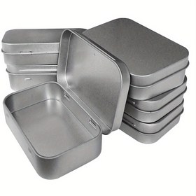 Resim 3/6/12 Adet Kapaklı Metal Menteşeli Teneke Kutu Seti - Mini Taşınabilir Küçük Saklama Kabı, Ev Depolama İçin 