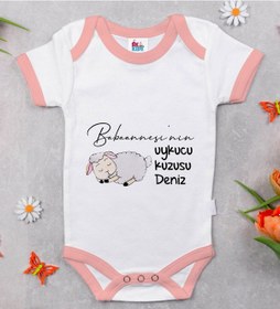 Resim Bk Kids Kişiye Özel Pembe Bebek Body Zıbın - Model 90 Çok Renkli 