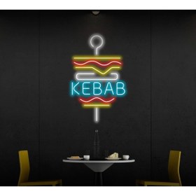 Resim BİZ BU İŞİN KEYİF KISMINDAYIZ KEBAB Yazılı ve Şekilli Neon Tabela 