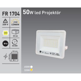 Resim Forest 50w Led Projektör- 4500 Lümen- Beyaz Işık 