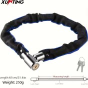Resim Xunting Ultra-Güvenli Bisiklet Zincir Kilidi - Hafif, Hırsızlığa Karşı Koruma Tungsten Çelik, Yol ve Dağ Bisikletleri için, Cilalı Siyah Bitiş 