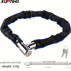Resim Xunting Ultra-Güvenli Bisiklet Zincir Kilidi - Hafif, Hırsızlığa Karşı Koruma Tungsten Çelik, Yol ve Dağ Bisikletleri için, Cilalı Siyah Bitiş 