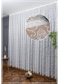 Resim Caserta Home Dsn23 Sarmaşık Şal Desen Kdk Örme Tül Perde 