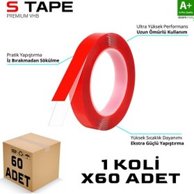 Resim S-dizayn Çift Taraflı Bant 10mm X 5 Metre Şeffaf Silikon Vhb Bant 60'lı Koli A+kalite 