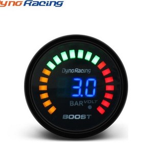 Resim Araba Modifiye Turboşarj Çubuğu 12v Evrensel Yarış Aleti Led Ölçek + Dijital Ekran 52mm 1653 