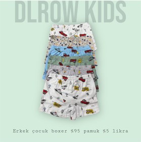 Resim DLROW erkek çocuk 6'lı desenli boxer 