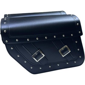 Resim Motospartan CHOPPER DC DERİ HEYBE YAN ÇANTA TAKIMI (2’Lİ) DH 04 