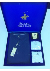 Resim Polo Club Erkek Damat Uzun Kol Pijama Takım Atlet Boxer Çorap Kutulu Set İndigo 