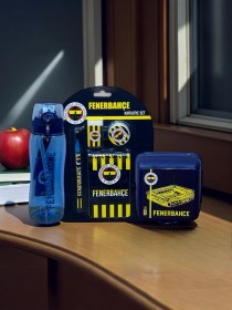 Resim Fb Taraftar 4 Bölmeli Beslenme Kutusu 750 Ml Matara Kırtasiye Seti Sarı - Lacivert 