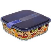 Resim Luminarc Temp Easy Kare Mavi Kapak Saklama Kabı 2500 ml 