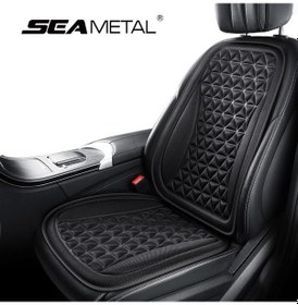 Resim Seametal 3d Üçgen Izgara Araba Koltuğu Kapağı Evrensel Koltuk Koruyucu Arka Koltuk Minderi Ön/arka Araba Masaj Kapakları Front Seat+backrest 