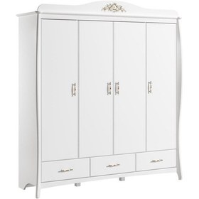 Resim Meltem Kids Prestij Beyaz Genç Odası Dört Kapılı Dolap 