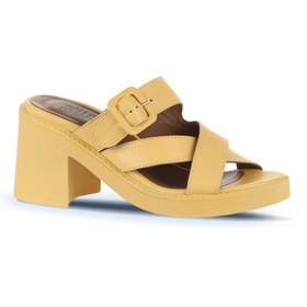 Resim Bueno Shoes Sarı Deri Kadın Topuklu Terlik 01wa1701 