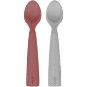 Resim Oioi Nam Nam Silikon Mama Kaşığı 2'li 6 Ay+ Rose and Grey 