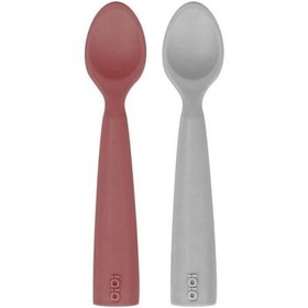 Resim Oioi Nam Nam Silikon Mama Kaşığı 2'li 6 Ay+ Rose and Grey 