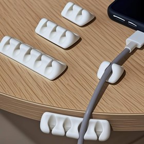 Resim 1/2/3/5 adet Kendinden Yapışkanlı Kablo Yönetim Klipsi - Çoklu Yuva Kablo Düzenleyici - Masa, Ev, Ofis, Araba için Dayanıklı Plastik USB/Güç/Mouse/Şarj Cihazı Tutucu, Masa Kablo Düzenleyici 