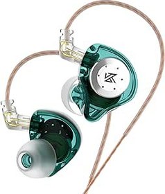 Resim KZ EDX pro kulaklık, çift manyetik devre dinamik ünitesine sahip Kulak İçi Kablolu Kulaklıklar, Bas Tahrikli HiFi Stereo Ses, Gürültü Önleyici Kulaklıklar (Yeşil, Mikrofonu Yok) 