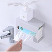 Resim Büyük Gri-traceless Bant Kağit Kutu Duvar Asılı Kağıt Havlu Tutacağı Yaratıcı Basit Plastik Çok Fonksiyonlu Tuvalet Kağıdı Kutusu 