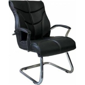 Resim Arn Krom Deri Misafir Koltuğu Bekleme Koltuğu Ofis Koltuğu Büro Koltuğu Tekli Koltuk Siyah 