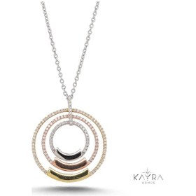 Resim Roze Rengi Kelebek Gümüş Kolye Dgmk26 