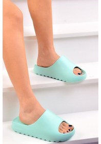 Resim Wordex Ez1150 Rahat Tabanlı Plaj Havuz Yazlık Günlük Kadın Terlik-Mint Yeşili Mint 