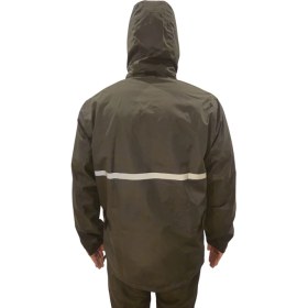 Resim Üçrenk Motosiklet Yağmurluğu Unisex Yağmurluk Cepli File Astarlı Kapşonlu Hafif Su Geçirmez Membran Kumaş 