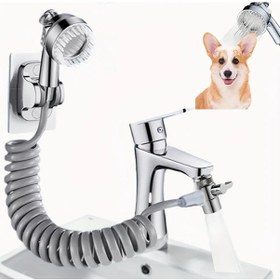 Resim Willowhaven Gümüş 3 Pozisyonlu Evrensel Musluk Temizleme Seti, Duş Başlığı Ve Tıkaç İle Banyo Mutfak Kullanımı 