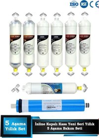 Resim İnline Kapalı Kasa Su Arıtma Cihazı Yeni Seri Inline 5 Aşamalı Vontron Membranlı Yıllık Bakım Seti 
