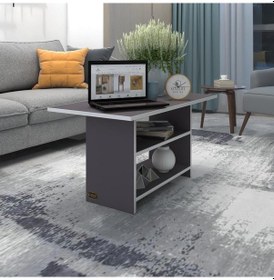 Resim Kenzlife orta salon sehpası boston gri 075*090*50 yemek masası 