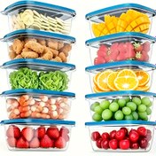 Resim 10 Parça Şeffaf Dikdörtgen Saklama Kapları Seti - Gıda Uyumlu Plastik, Mikrodalga/Bulaşık Makinesine Uygun, Mutfak/Ofis/Yurt Kullanımı İçin Temel 