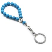 Resim Firuze Doğaltaş-krom Çelik Kombinli Tesbih Anahtarlık 